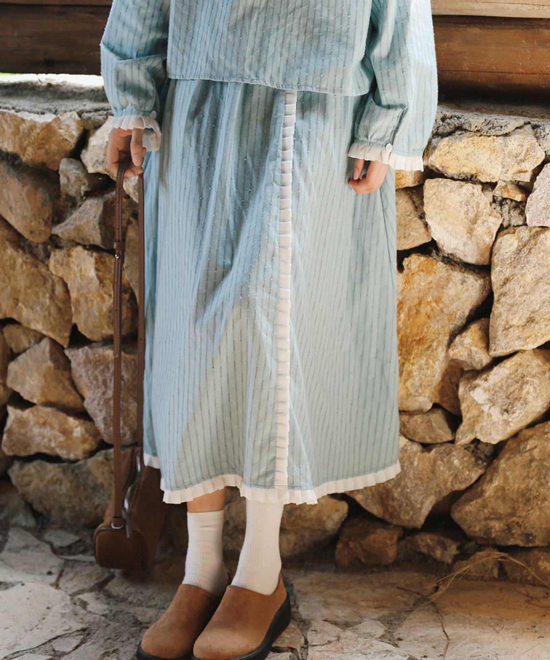 前切替入り裾フリルギャザースカート（セットアップ可）