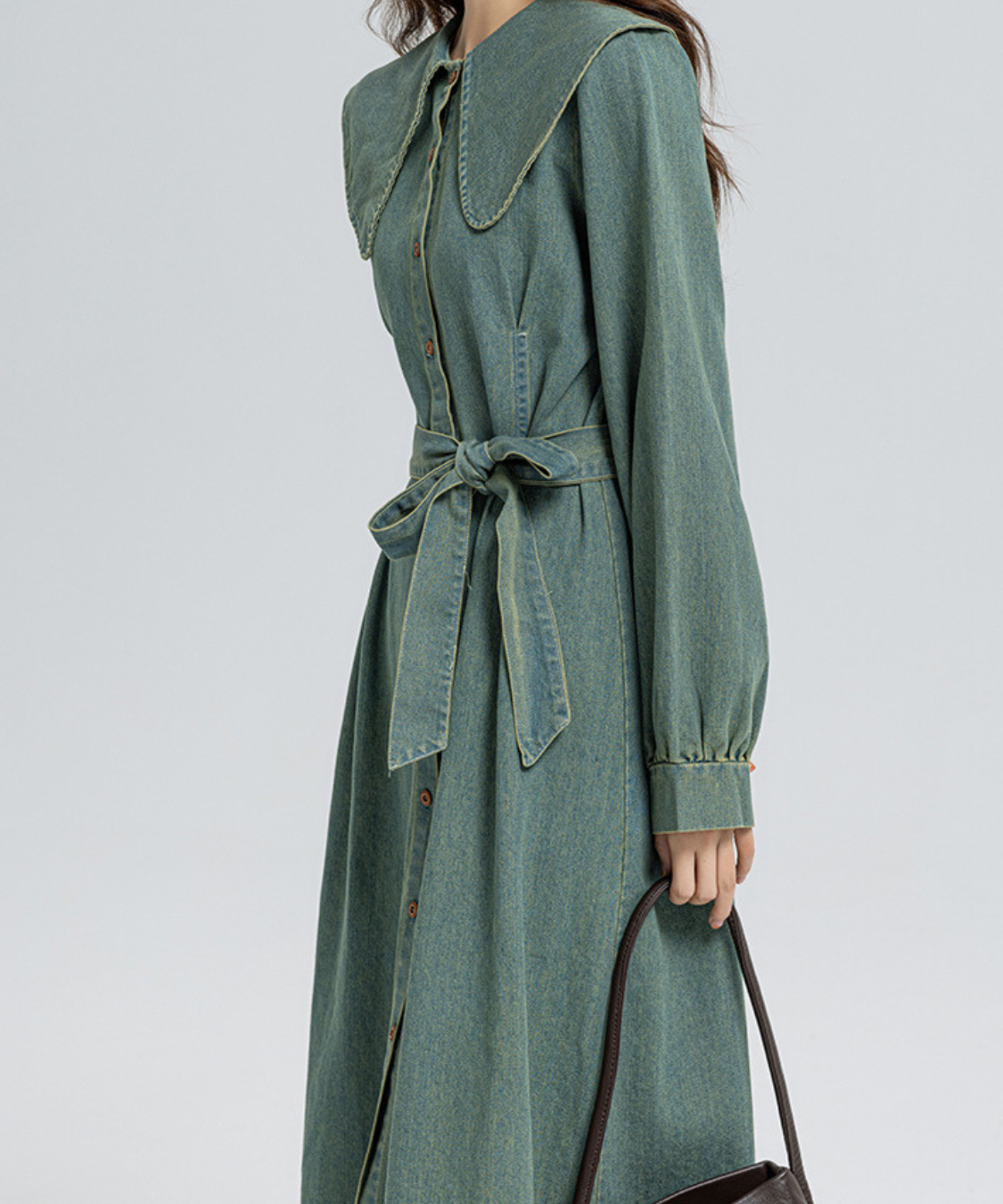 【夏編】「デニムシャツワンピース」でシルエットを意識【40代~】