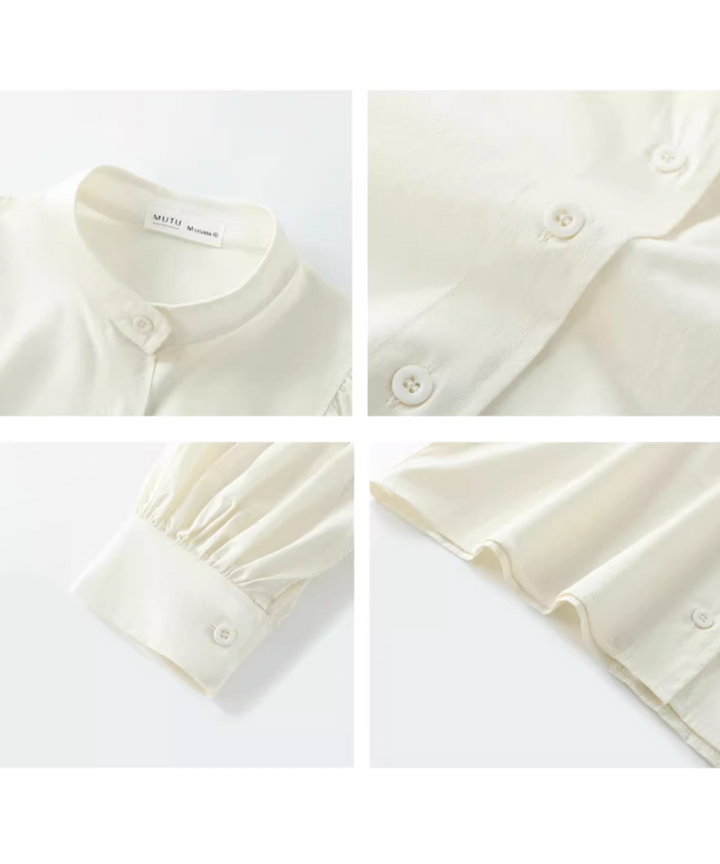 スタンドカラーパフスリーブシャツ – jemiremi（ジェミレミ）