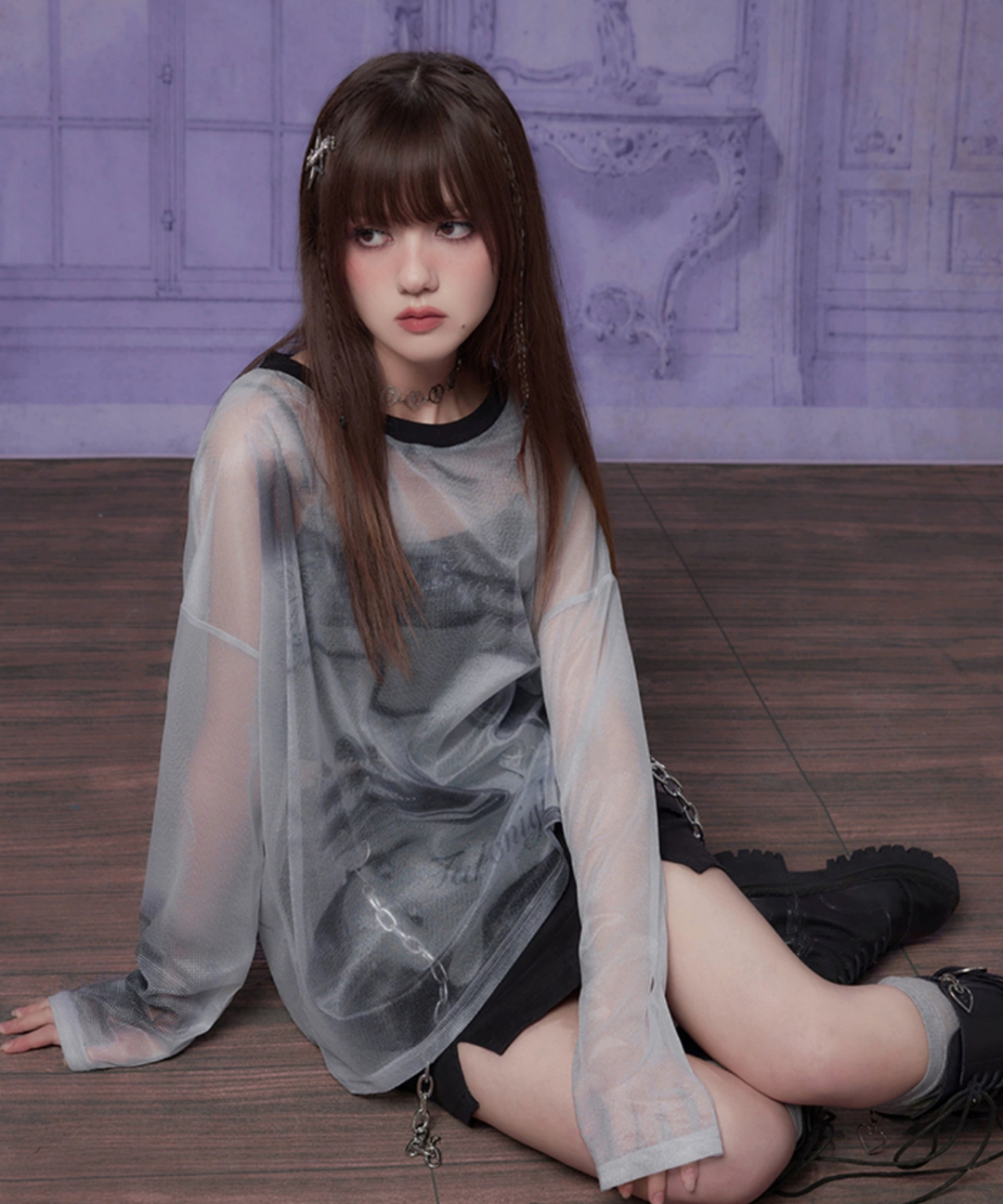 レディプリントシースルートップス – jemiremi（ジェミレミ）