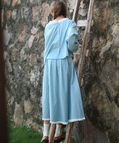 前切替入り裾フリルギャザースカート（セットアップ可）