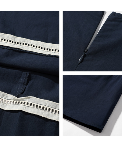 インナーレース風ハートネックフラワーボタンワンピース