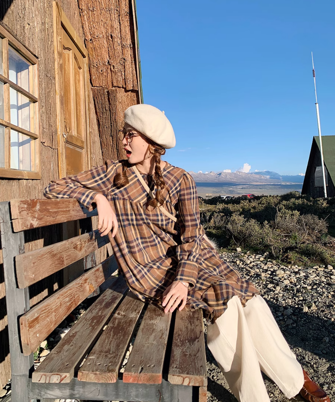 ブラウンチェック膝丈フリルワンピース – jemiremi(ジェミレミ) ブラウンチェック膝丈フリルワンピース – jemiremi(ジェミレミ)