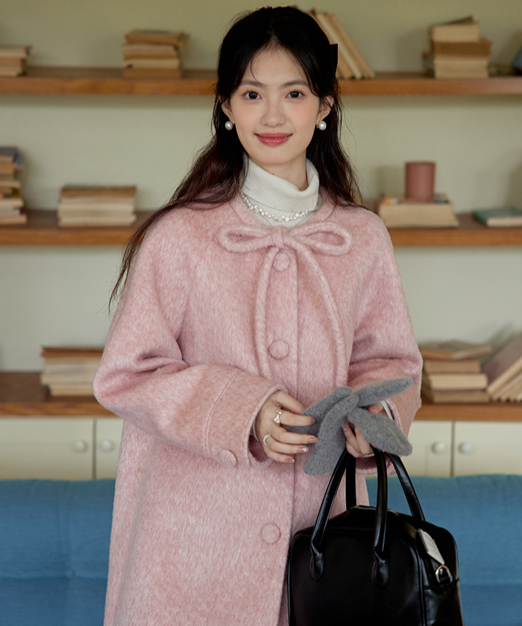 パステルカラーボウタイロングコート – jemiremi（ジェミレミ）