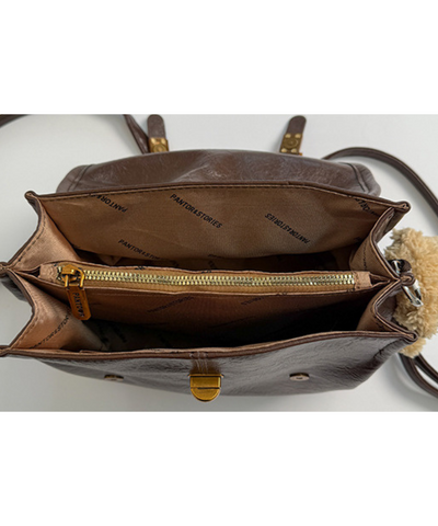 フェイクレザー ターンロックフラップリュック