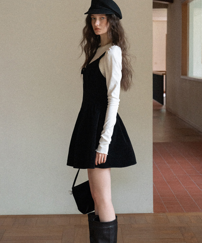 ベロアリボンキャミワンピース