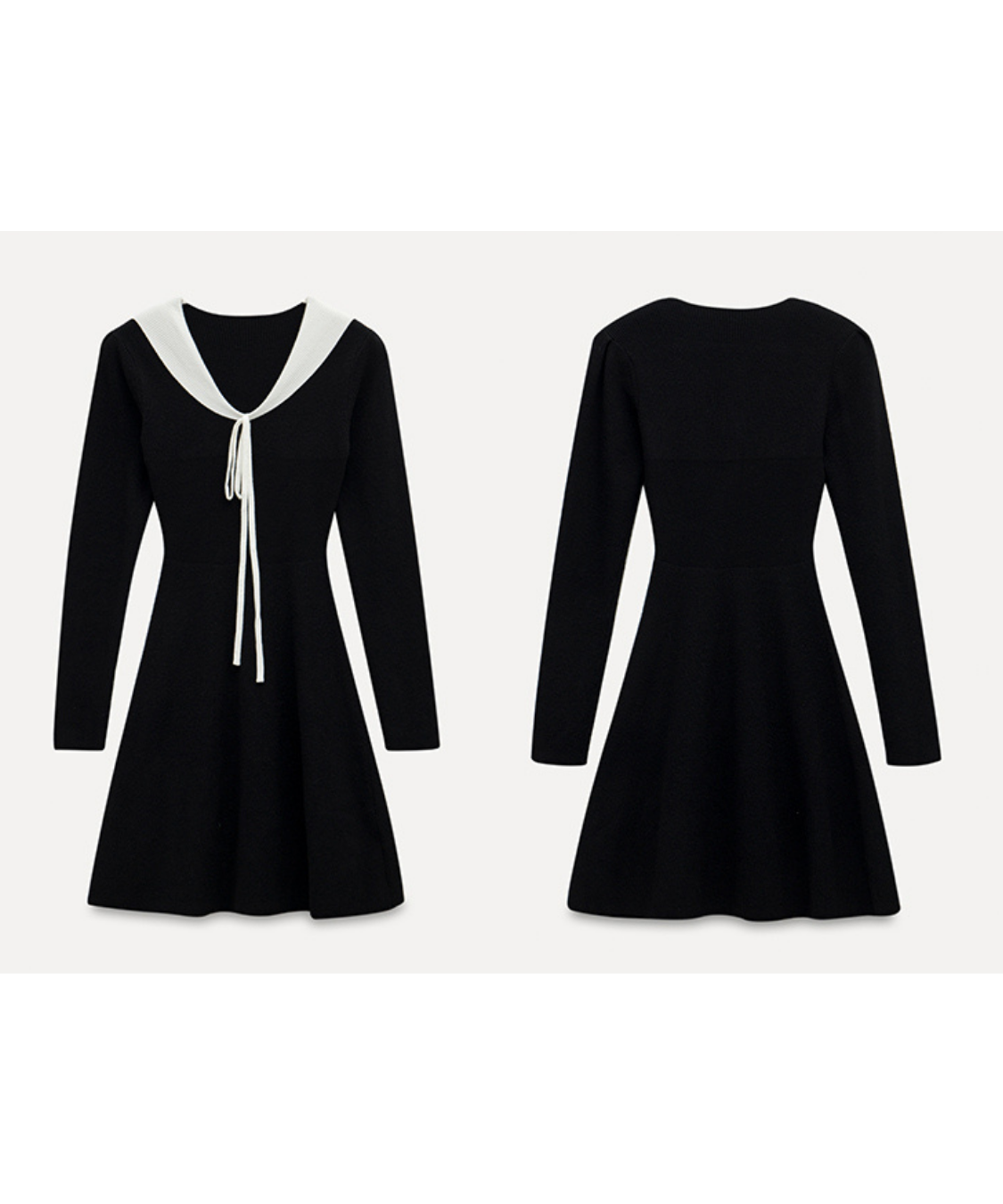 配色カラー風リボン付きミニワンピース