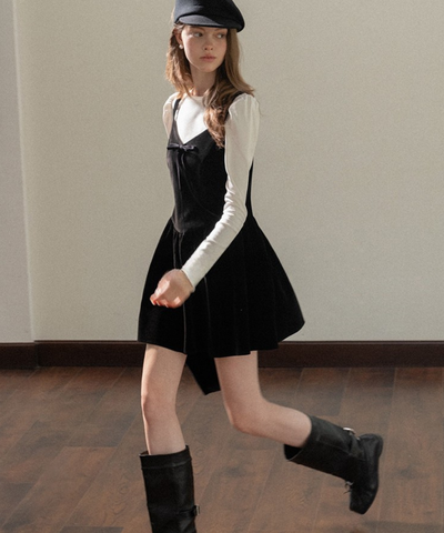 ベロアリボンキャミワンピース