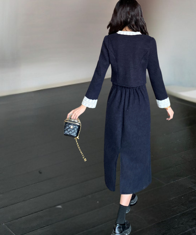 リボンタイレーストリムジャケット＋スカート 2点セット