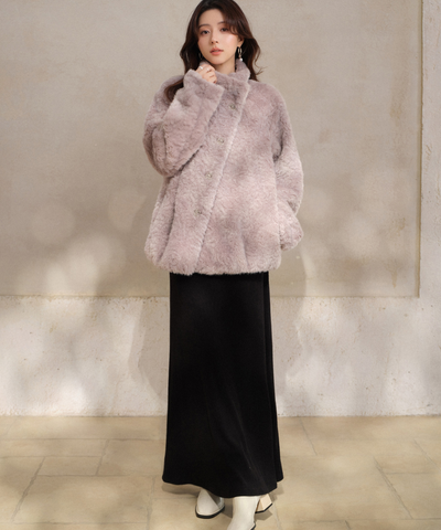 ドレープネックマキシワンピース