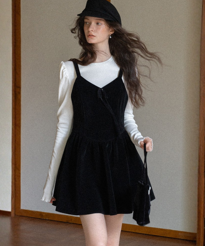 ベロアリボンキャミワンピース