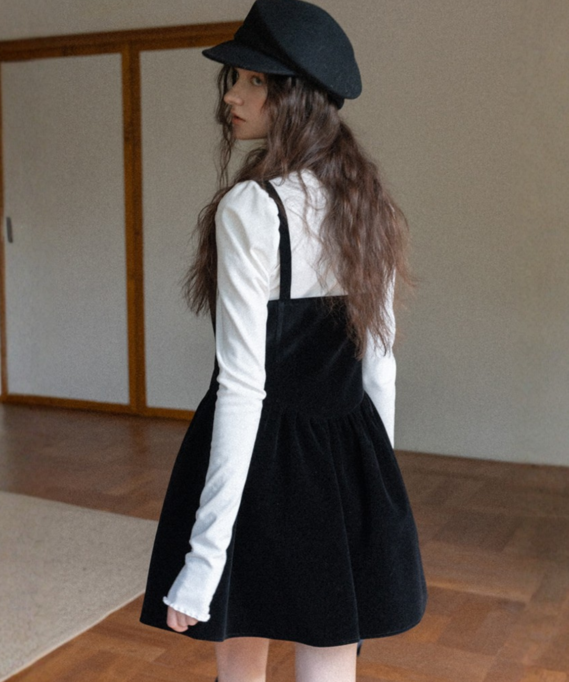 ベロアリボンキャミワンピース