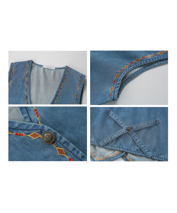 レトロ刺繍デニムベスト – jemiremi(ジェミレミ) レトロ刺繍デニムベスト – jemiremi(ジェミレミ)