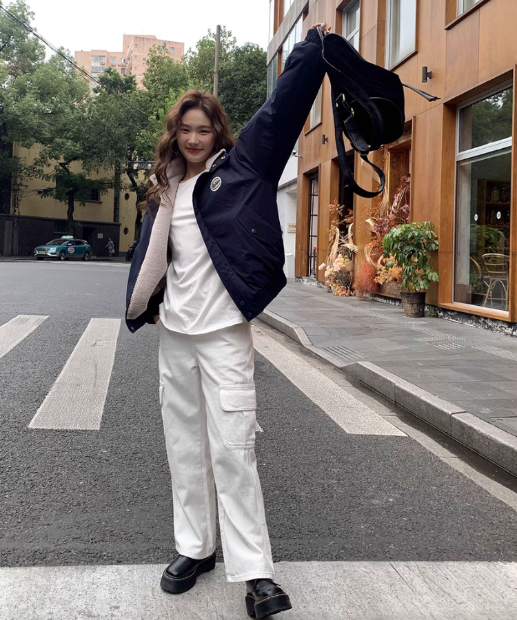 【冬編】「カレッジジャケット×ワイドパンツ」でメンズライクに【10代】