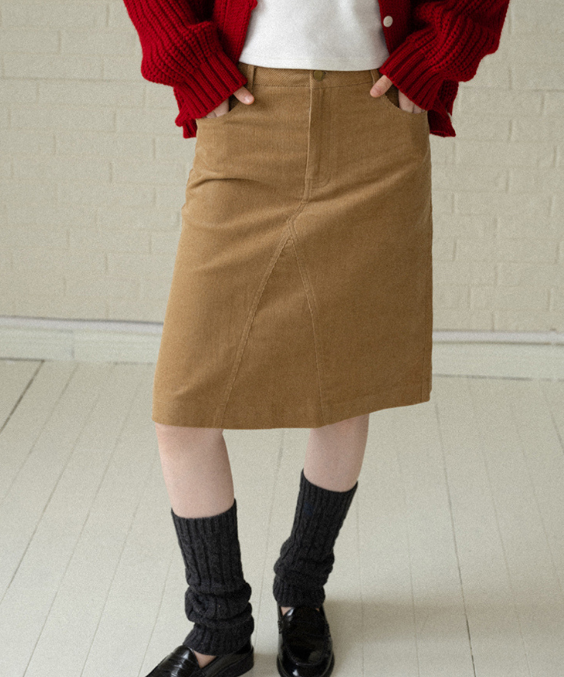 コーデュロイAラインスカート