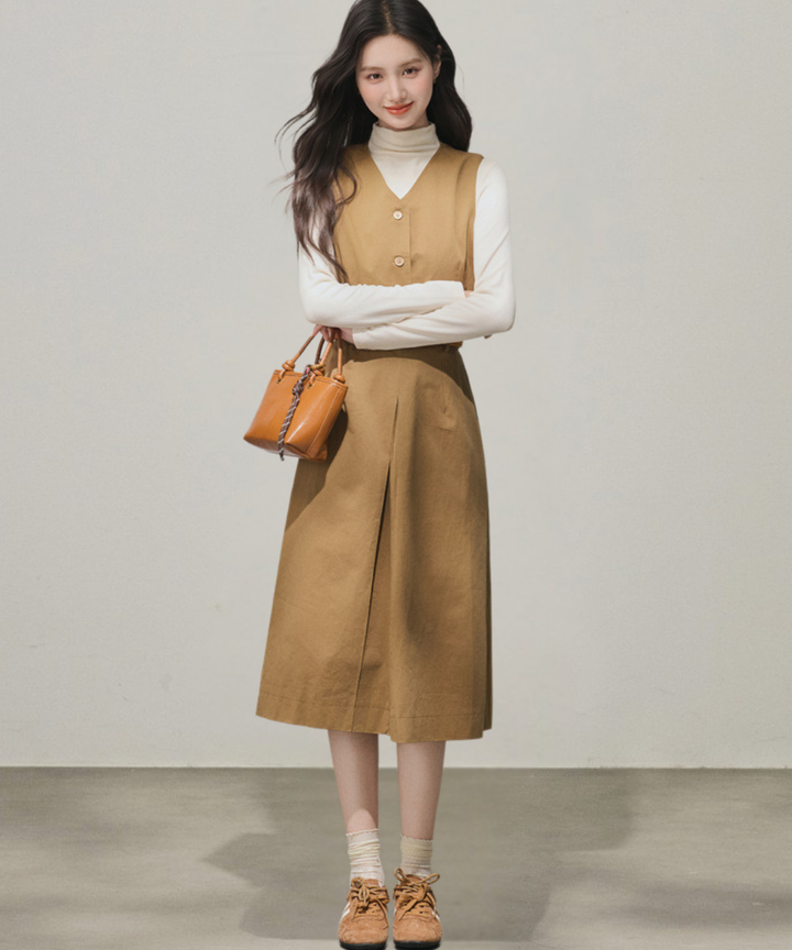 WAAC　ベストとスカート　2点セット極美品 Vネックショートベスト＋インタックスカート 2点セット – jemiremi