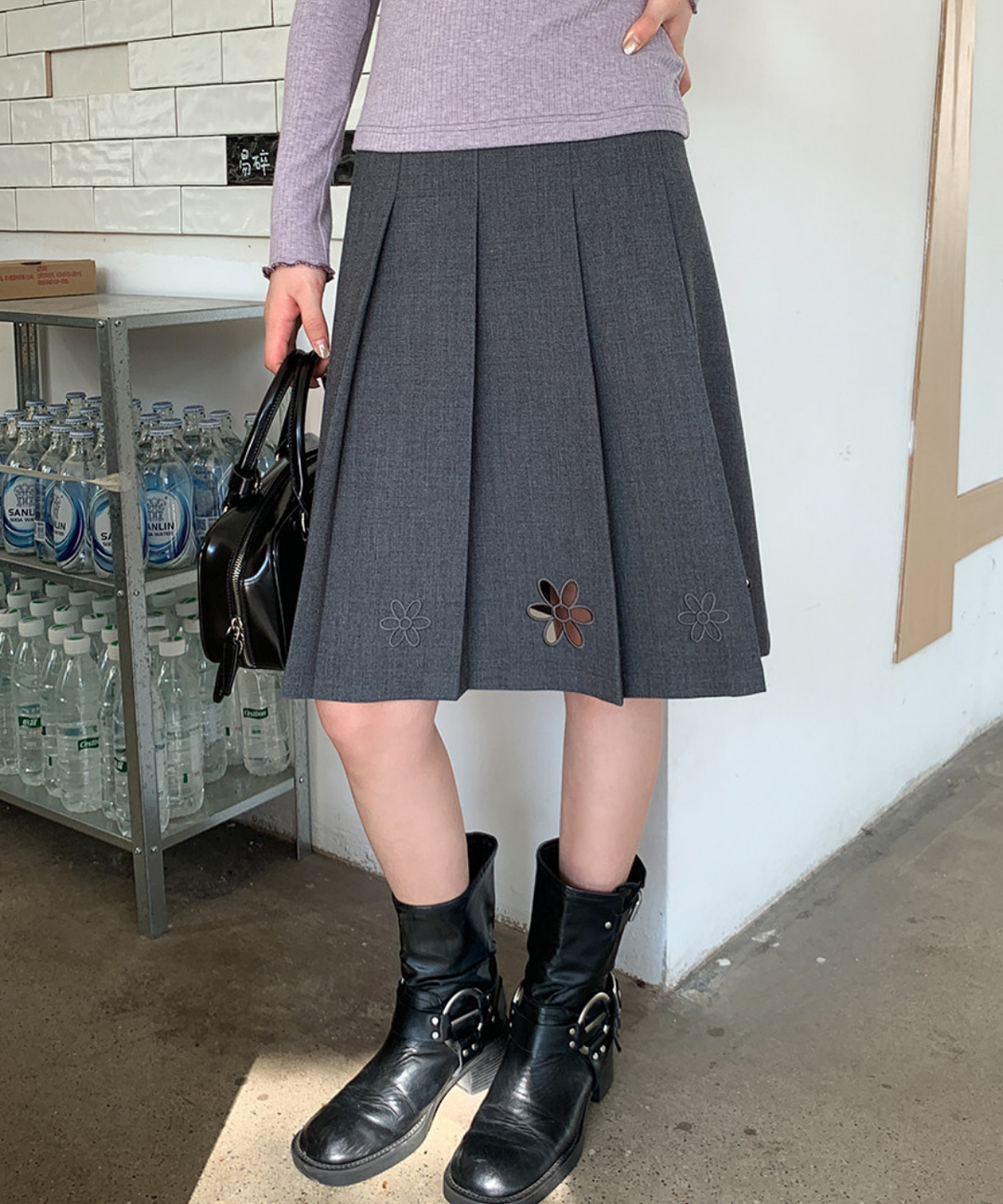 フラワーカットプリーツスカート – jemiremi（ジェミレミ）