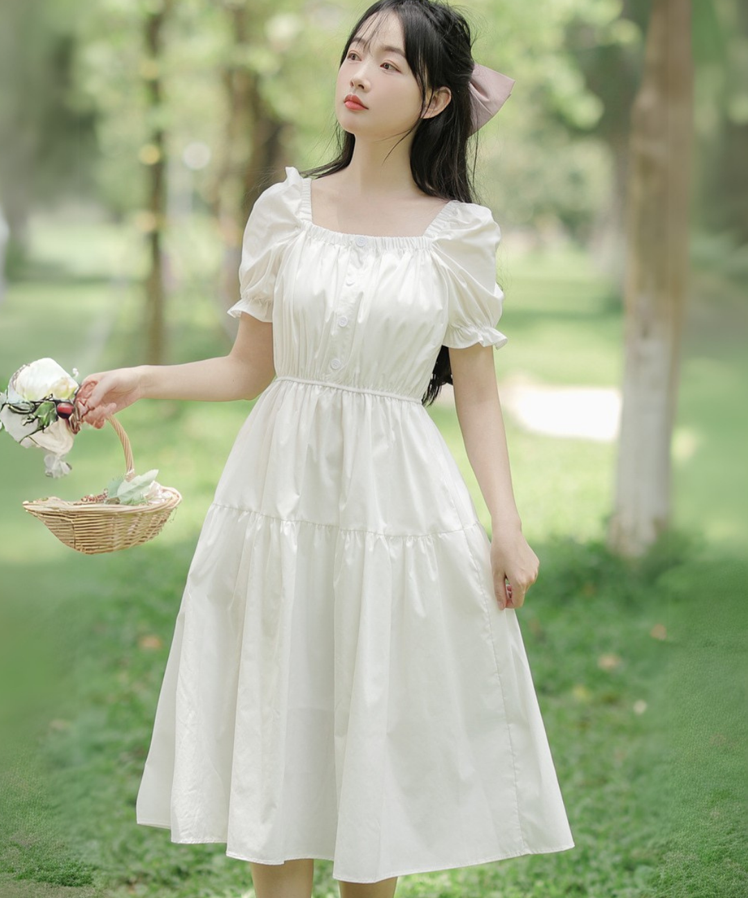 シェグリット\"Sophia\"パフワンピース/アイボリー シェグリット