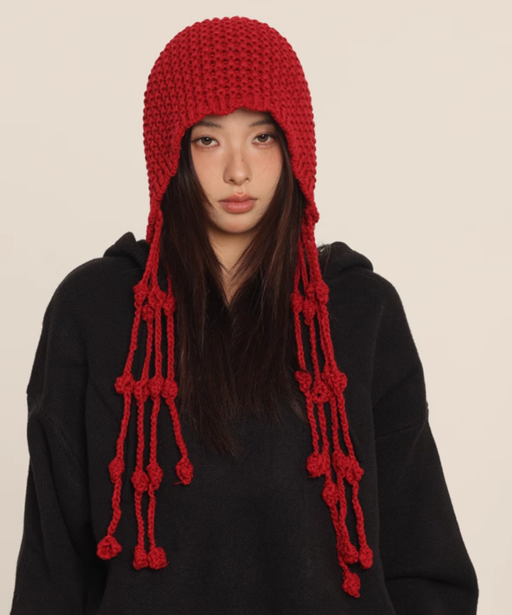 LIMI feu フリンジ付きニット帽 LIMI feu x THE H.W. DOG & CO. KNIT HAT(S Black): LIMI feu