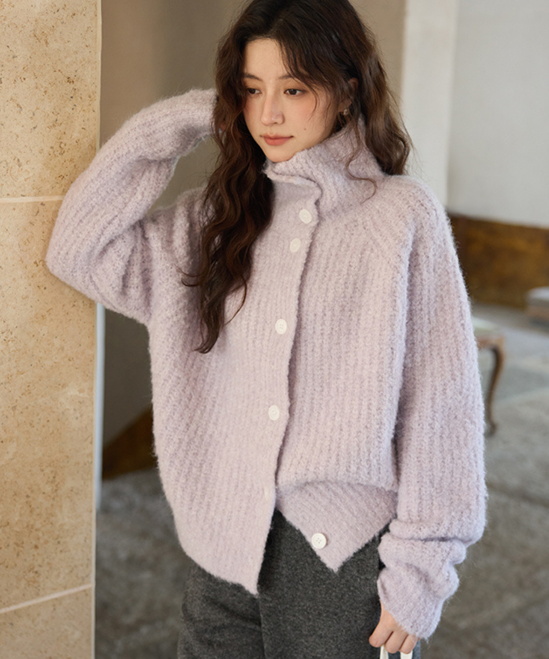 io comme io☆アシンメトリックモヘアカーディガン　サイズ38 io comme io☆アシンメトリックモヘアカーディガン サイズ38 レディース