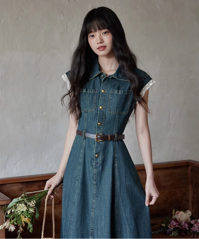 ジェーンマープル ライトデニム レーストリムドレス NEWS | Jane Marple Official Web Site | St.Mary Mead