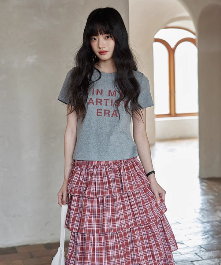 クルーネックバックドロストロゴTシャツ