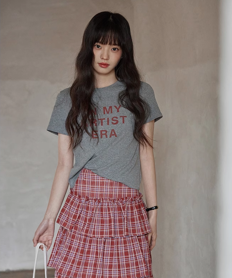 クルーネックバックドロストロゴTシャツ