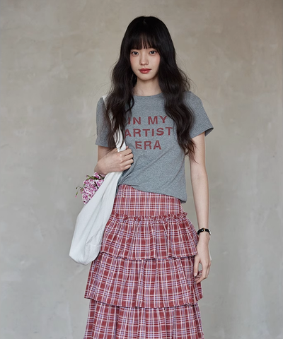 クルーネックバックドロストロゴTシャツ