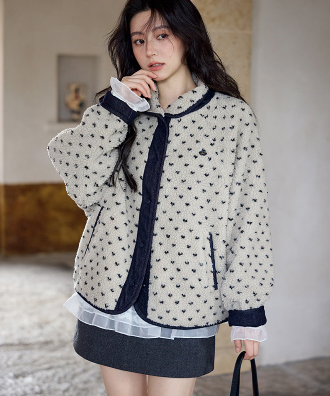 ボア×デニムリバーシブルジャケット