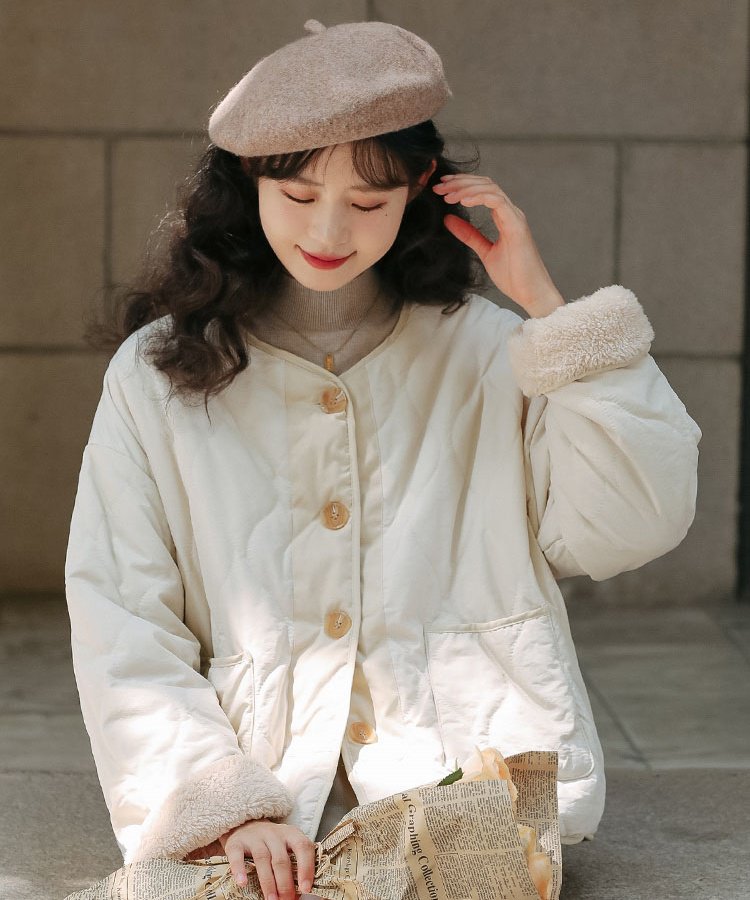 リバーシブルオニオンキルトボアコート10