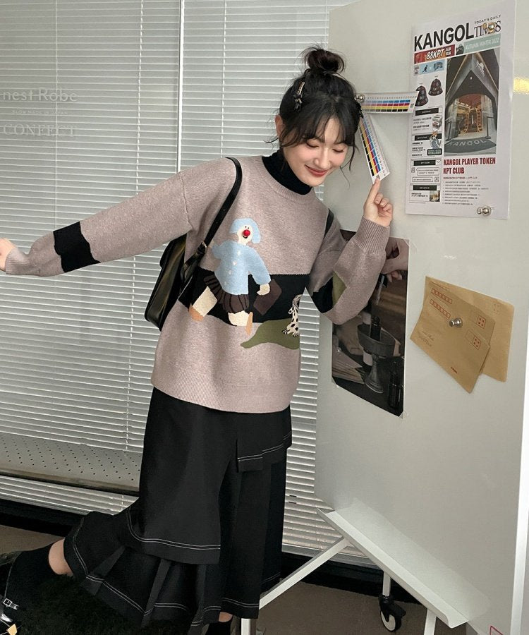 アシンメトリーヘムラインプリーツレイヤードスカート 12