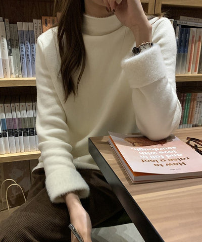 裏起毛ハイネックベーシックプルオーバー1