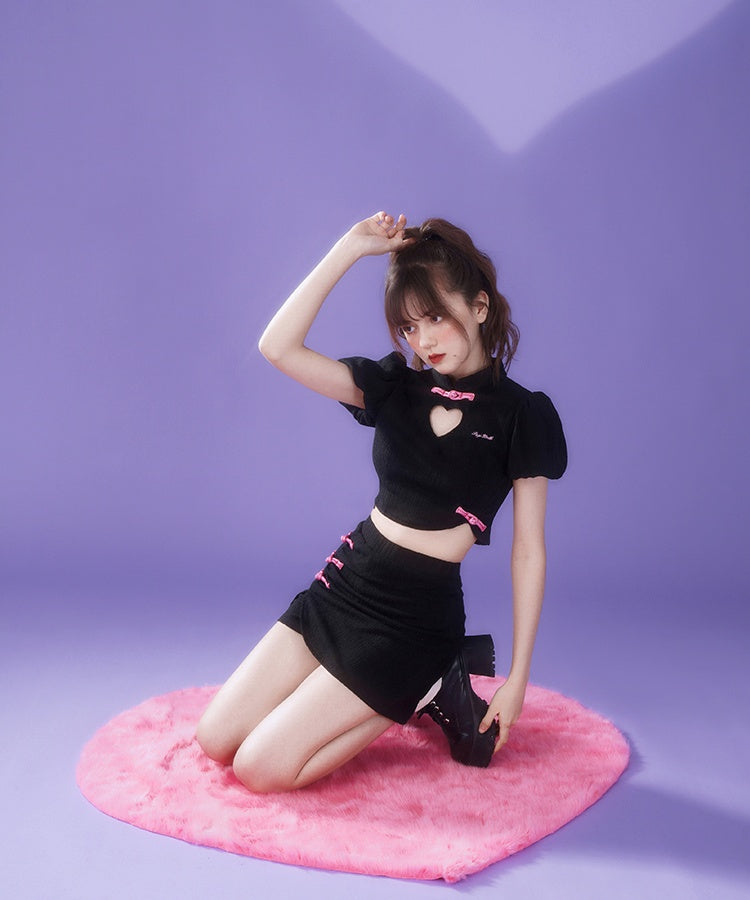 ハートカットアウトチャイナドレスセットアップ – jemiremi ハートカットアウトチャイナドレスセットアップ – jemiremi