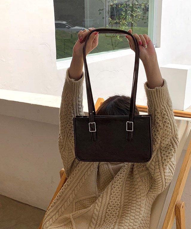 スクエアロングショルダートートバッグ - jemiremi