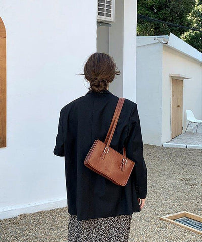 スクエアロングショルダートートバッグ - jemiremi