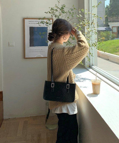 スクエアロングショルダートートバッグ - jemiremi