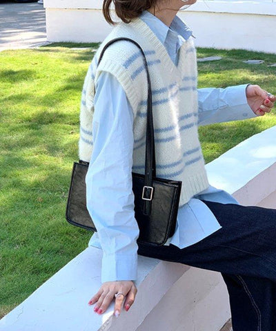 スクエアロングショルダートートバッグ - jemiremi
