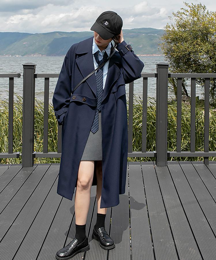 イレギュラーベルトポケットトレンチコート – jemiremi（ジェミレミ）