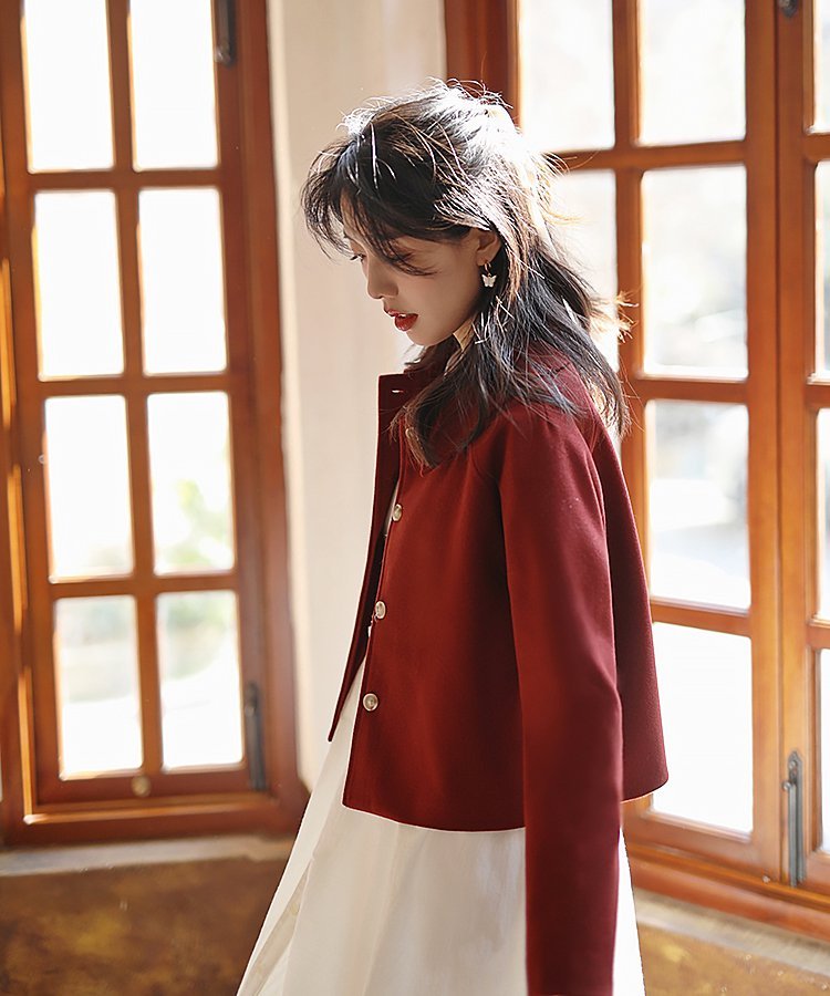 Retro design short wool coat – jemiremi（ジェミレミ）