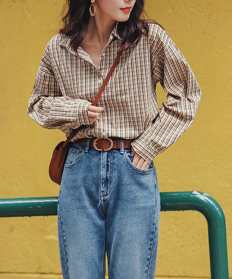 【秋編】「チェックシャツ×デニムパンツ」でマニッシュなこなれ感を【20代】