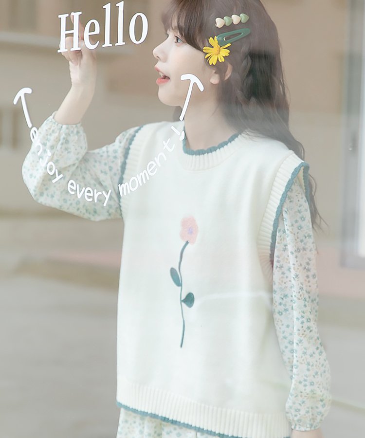 エッジラインリブニットベスト - jemiremi
